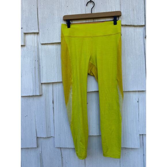 Outdoor Voices TechSweat 7/8 Zoom Leggings Yellow Orange Activewear Size L‎ - Picture 2 of 7